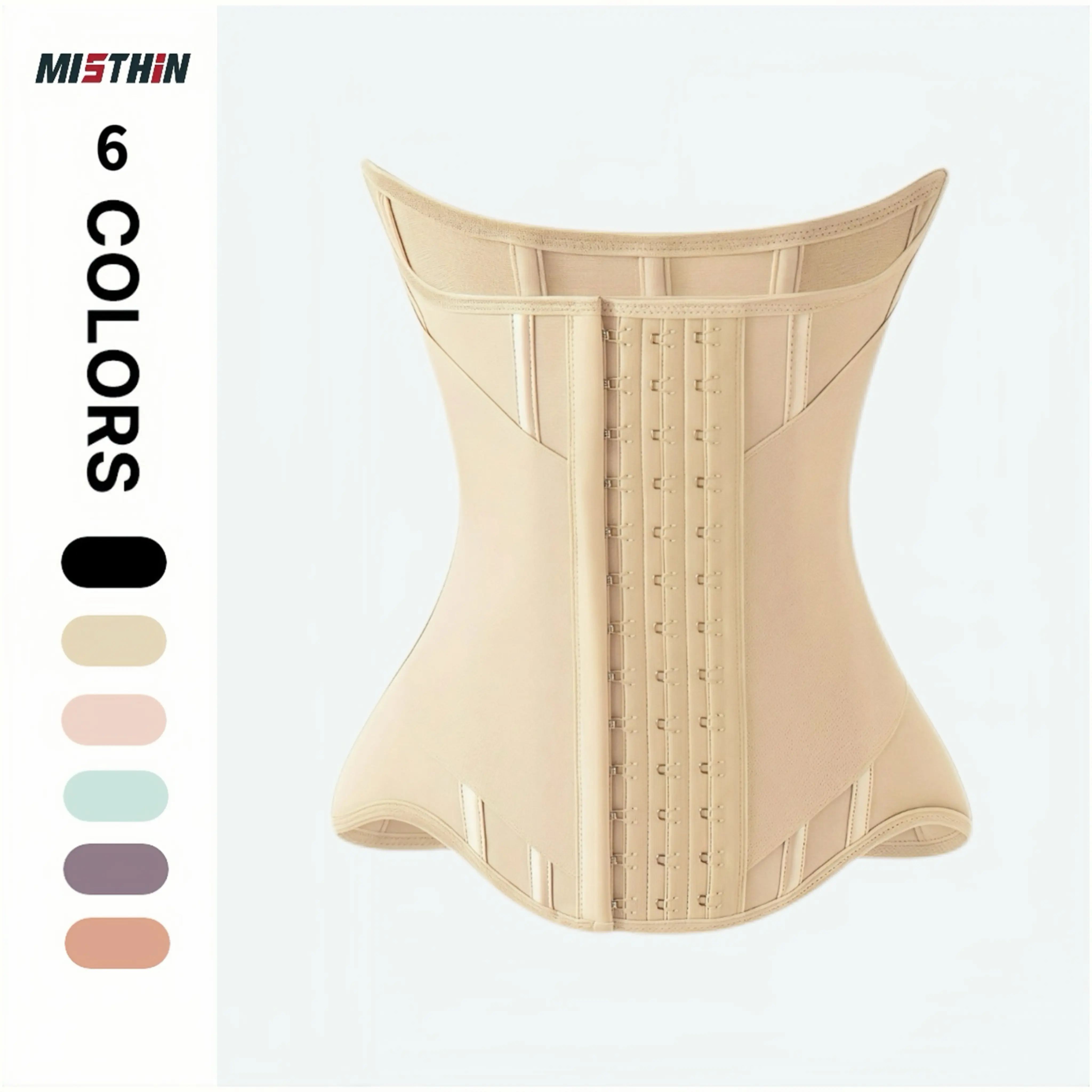 MISTHIN Waist Trainer for Women, Minimalist Mesh Nylon Body Shaper with Double Wrap Tummy Control, Adjustable Compression for Activewear, Waist Trainer Body Shape