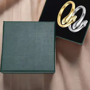 Two Pieces Gold Silver Hug Rings for Women & Men Adjustable Open Promise Rings Jewelry Perfect for Birthday Mothers Day Gifts for Dad Mom Wife Daughters Grandma Best Friend