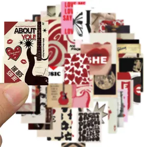 Aesthetic Downtown Girls Sticker, 50pcs/set Cool Trendy Y2K Sticker, Funny Waterproof Sticker for Teens Adults, Vinyl Sticker Graphic Decal for Laptop Skateboard Party Supplies Stickers Kit