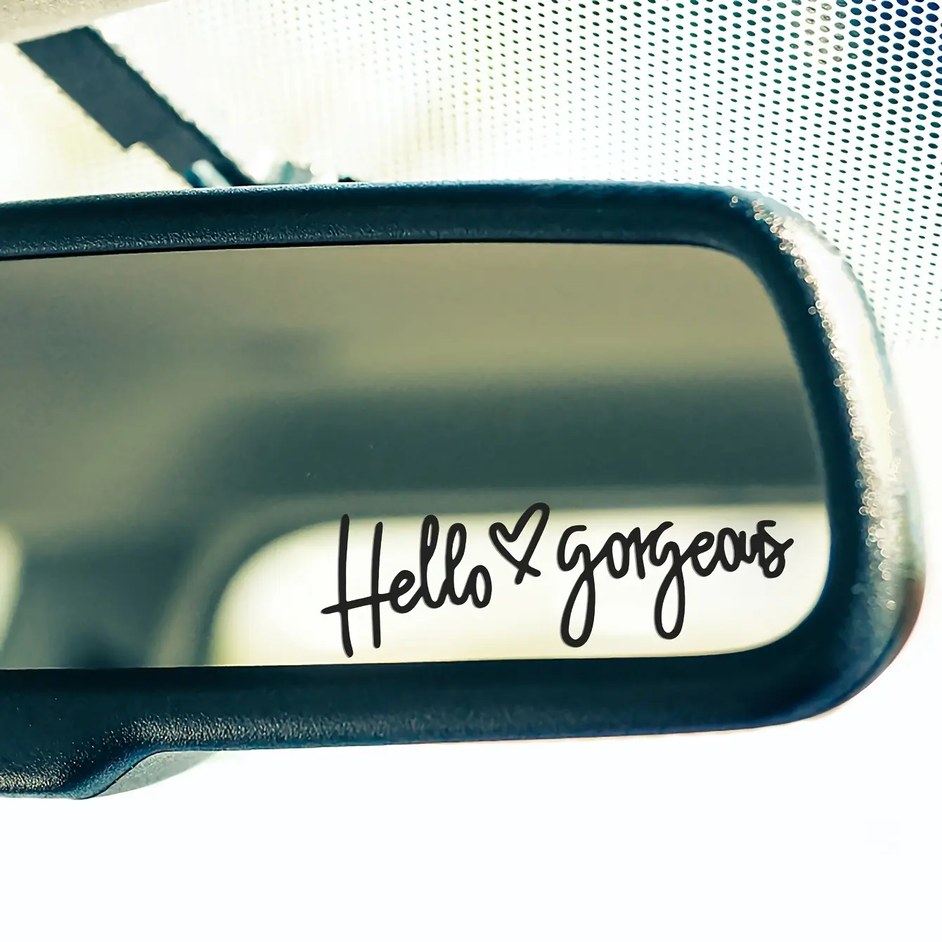 2PCS/SET Hello Beautiful Car Rearview Mirror Decorative Stickers Positive Energy Words Waterproof Doors Windows Laptop Home Stickers Decals Multipurpose, Vehicle Decoration