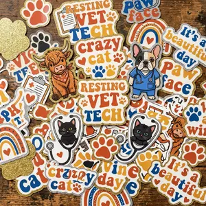 Premium 80pcs Acrylic Decor Craft Pieces, Pet Vet Themed Holiday Ornament Decor, Minor Holiday Decorative Ornaments For Daily DIY Handmade Art Projects