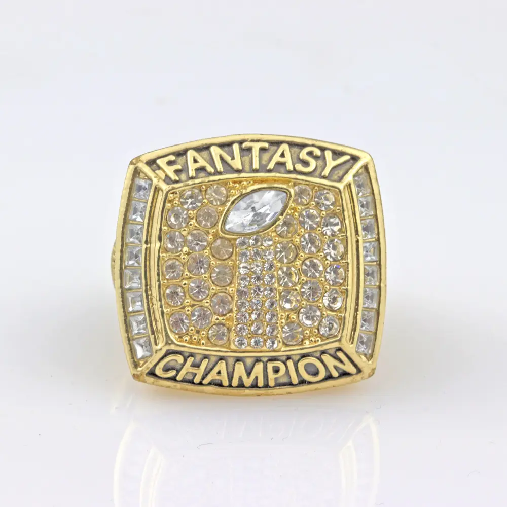 2017 Fantasy Football Championship Ring Gold Tone Heavy and Solid Bling Design Luxury Fancy Glam Elegant engagement rings moissanite rings smart ring ovalengagementring wedding ring set moissanite ring western jewelry real engagement ring moissanite
