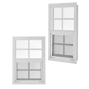 Aluminum sliding storage window - tempered glass and fiberglass screen - embedded, weather resistant, easy to install - suitable for storage rooms, chicken coops, garages - suitable for 12 inches x 18 inches
