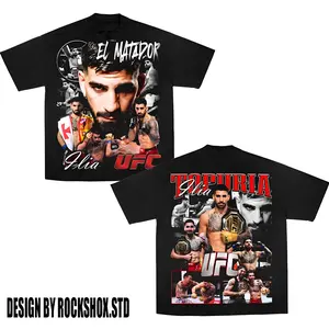 UFC Ilia Topuria "El Matador" Premium MMA Cotton T-Shirt (Made In US), MMA Champion Outfit, Father Son MMA Shirt, Fight Night Outfit, Birthday Gift For MMA Fans, Combat Sports Graphic Tee