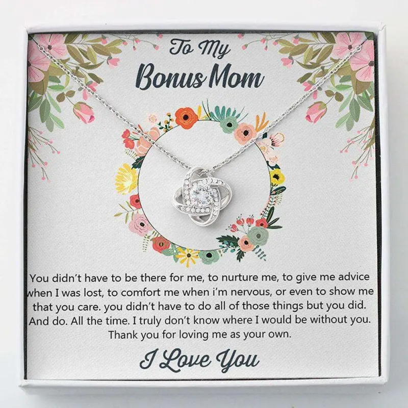 Stepmom Necklace, Necklace Gifts For Bonus Mom “ Stepmom, Other Unbiological Mom Gift From Daughter Son, Jewelry Message Card, Necklace Gifts For Birthday, Anniversary, Christmas Day, Thanksgiving
