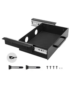 VEVOR 13" Wide Under Desk Drawer Slide Out, Under Desk Mounted Pull-out Drawer Attachment, Hidden Desktop Storage Organizer, Under Table Pencil Drawer for office Home Sit Stand Workstation, 15x9x3 in