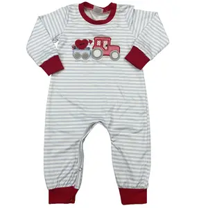 boy valentines day clothing romper baby stuff heart truck embroideried gift baby boy clothes