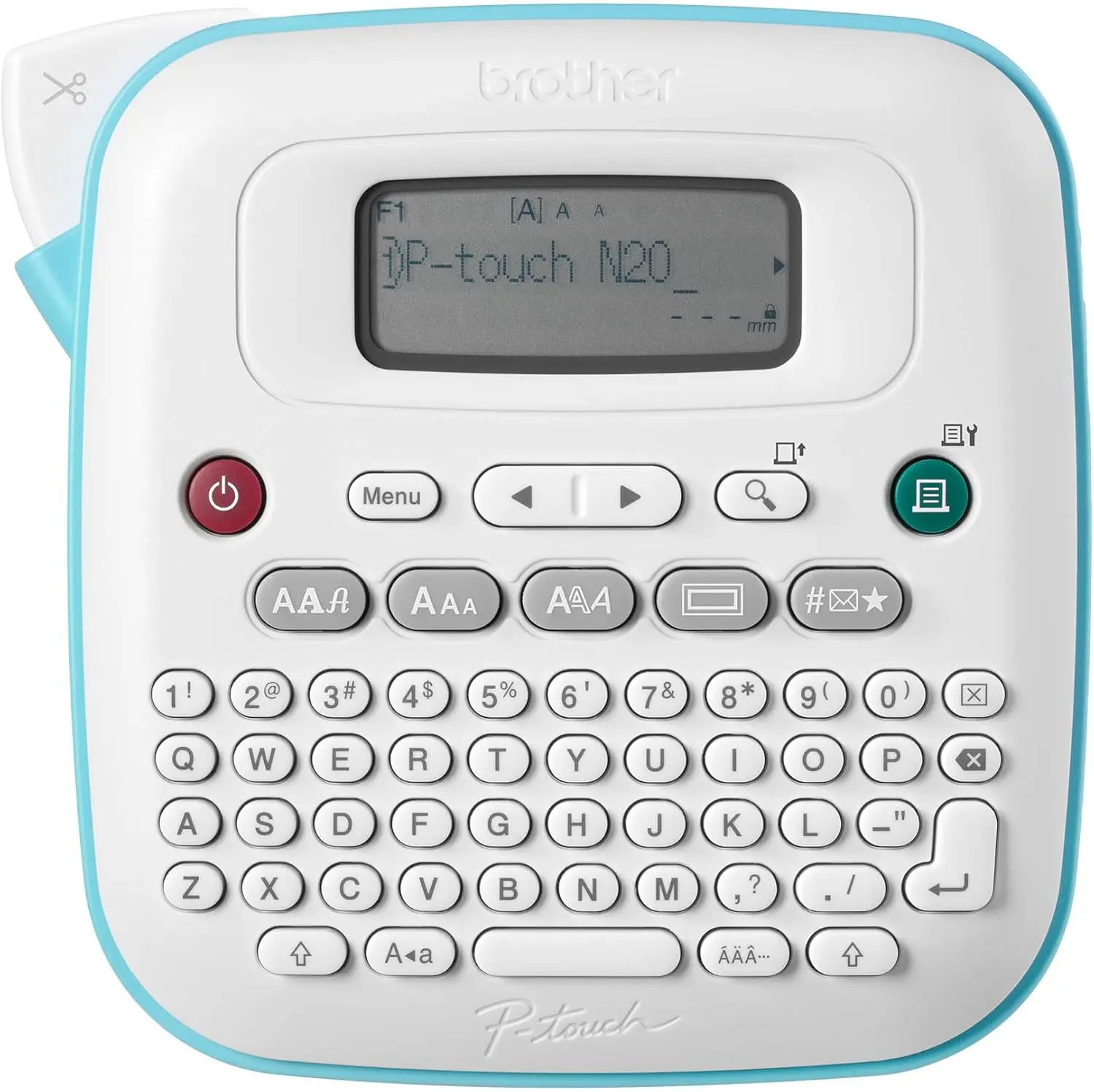 Brother P-Touch PT-N20 Desktop Label Maker Portable Thermal Label Printer with QWERTY Keyboard, LCD Display & Built-in Cutter, White