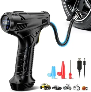 Tire Inflator Portable Air Compressor, Rechargeable Air Pump for Car Tires, Automotive Car Accessories 150PSI with LED Light for Cars, SUV, Motorcycles, Bicycle, Balls