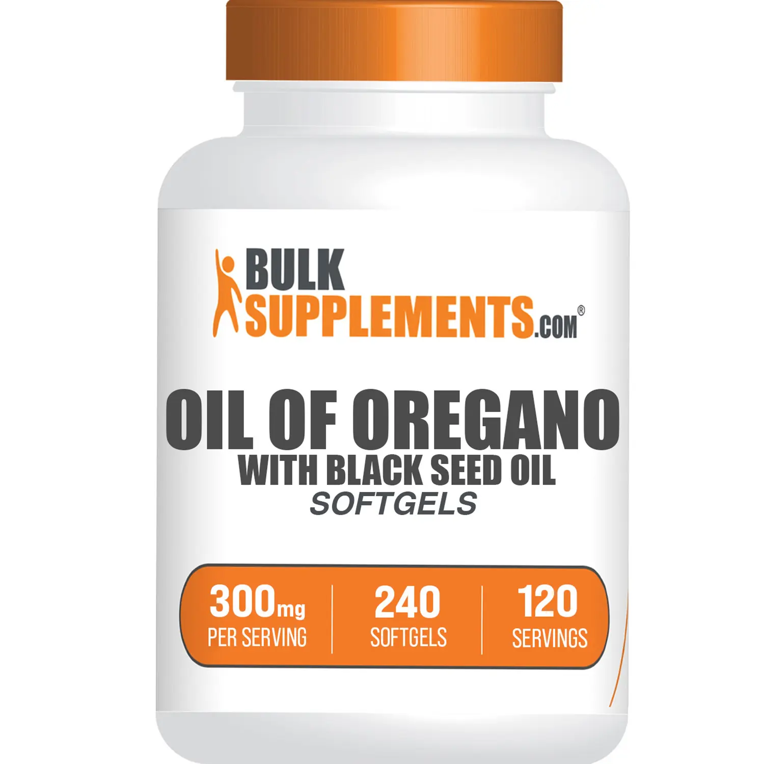 BulkSupplements - Oil of Oregano with Black Seed Oil Softgels - Immune Support - Digestive Support - 240 Softgels - 300mg per Serving