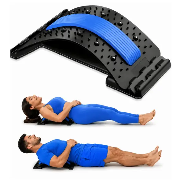 4-Level Adjustable Gentle Back Stretcher Machine, Spinal Decompression Stretcher for Lower Back Pain Relief, Posture Corrector & Lumbar Support Traction Device (Sports & Outdoor Fitness Balance Training Equipment)