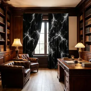 2-piece set of dark lightning effect personalized curtains, cyberpunk style semi blackout curtains, polyester fiber material, modern design, home decorator, bedroom and living room curtains, kitchen curtains, Window Curtain, Home Decoration Curtain