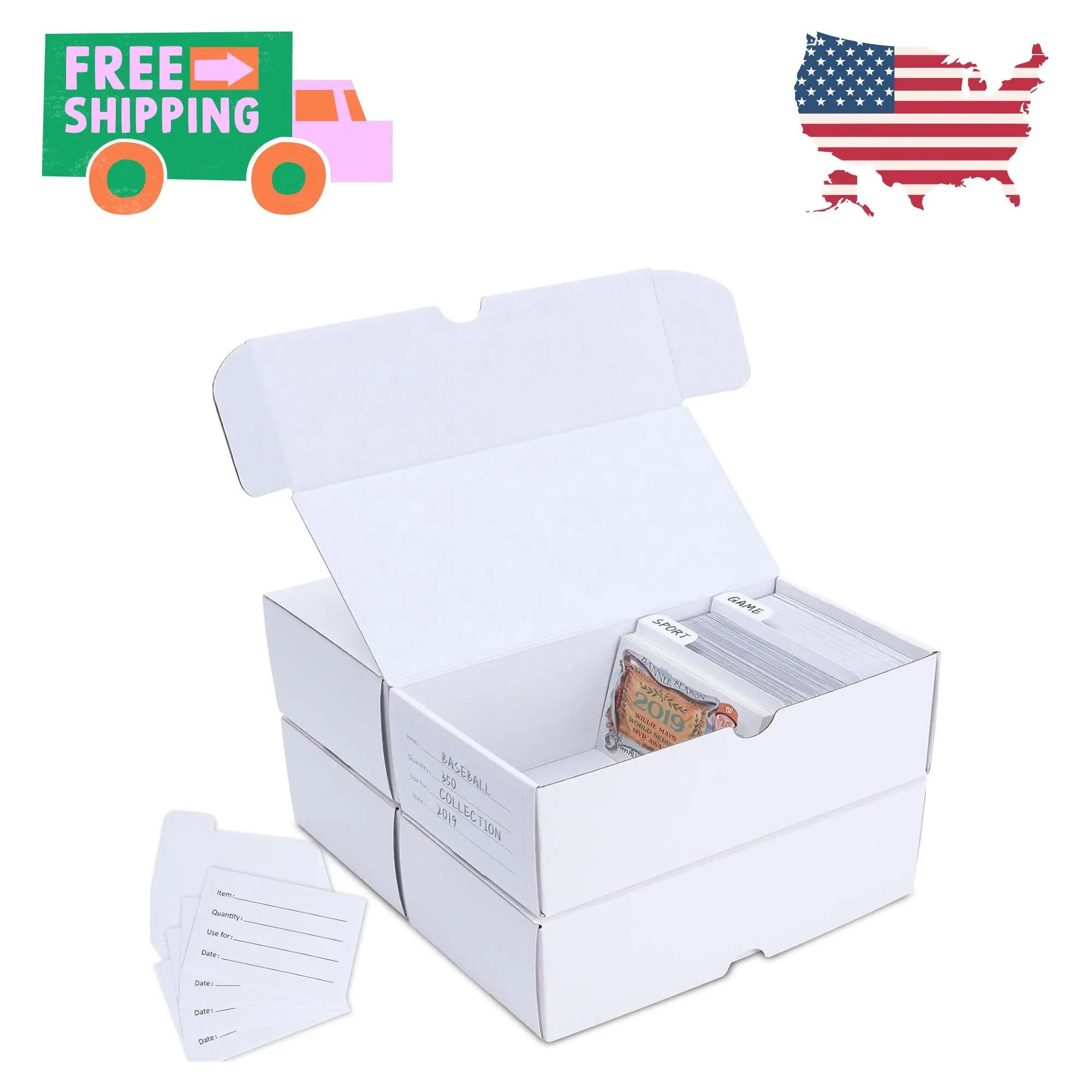 Trading-Card Storage Box, 4-Pack • 400 Count Corrugated Cardboard Storage Box