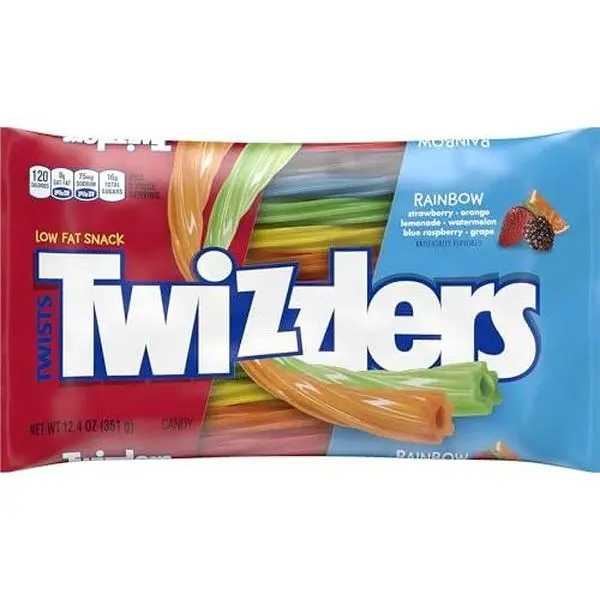TWIZZLERS Twists Rainbow Flavored Licorice Style, Chewy Candy Bag, 12.4 oz