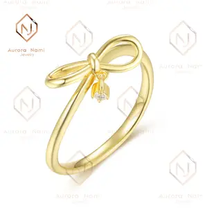 Christmas Bow Ring with Diamond