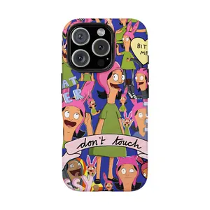 JIACC Tiinna Beelccherrr "Uuuhhh" Vibe Boobb's Buurrgerrr Pattern Phone Case Style1-4 For iPhone 17 ProMax Plus Air 16 15 14 13 12 11 X XR & SamsungS25 S24 S23 S22 Ultra