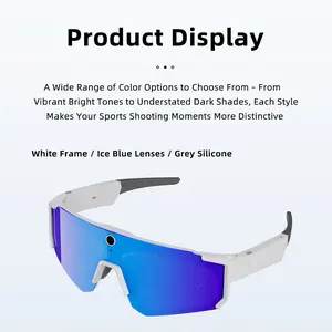 AI Smart Glasses with Camera for Sports , 8MP Camera Anti-Shake Dual Stabilization (Physical + EIS ) ,3200W Photo Capture 1200P Video Recording, 260Mah Battery Cycling Sunglasses for Sports Cycling Outdoor