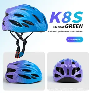 Gradient Color Kids Helmet, Breathable Bike Safety Gear, Skateboard Balance Bike Riding Hat, Protective Headgear for Children, Lightweight Adjustable Helmets