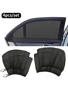 Black mesh car window screen, universal fit for front and rear windows, RV sunshade, camping comfort, car accessory, durable material automotive accessories > Interior car parts > In-car sun protection > Car curtains