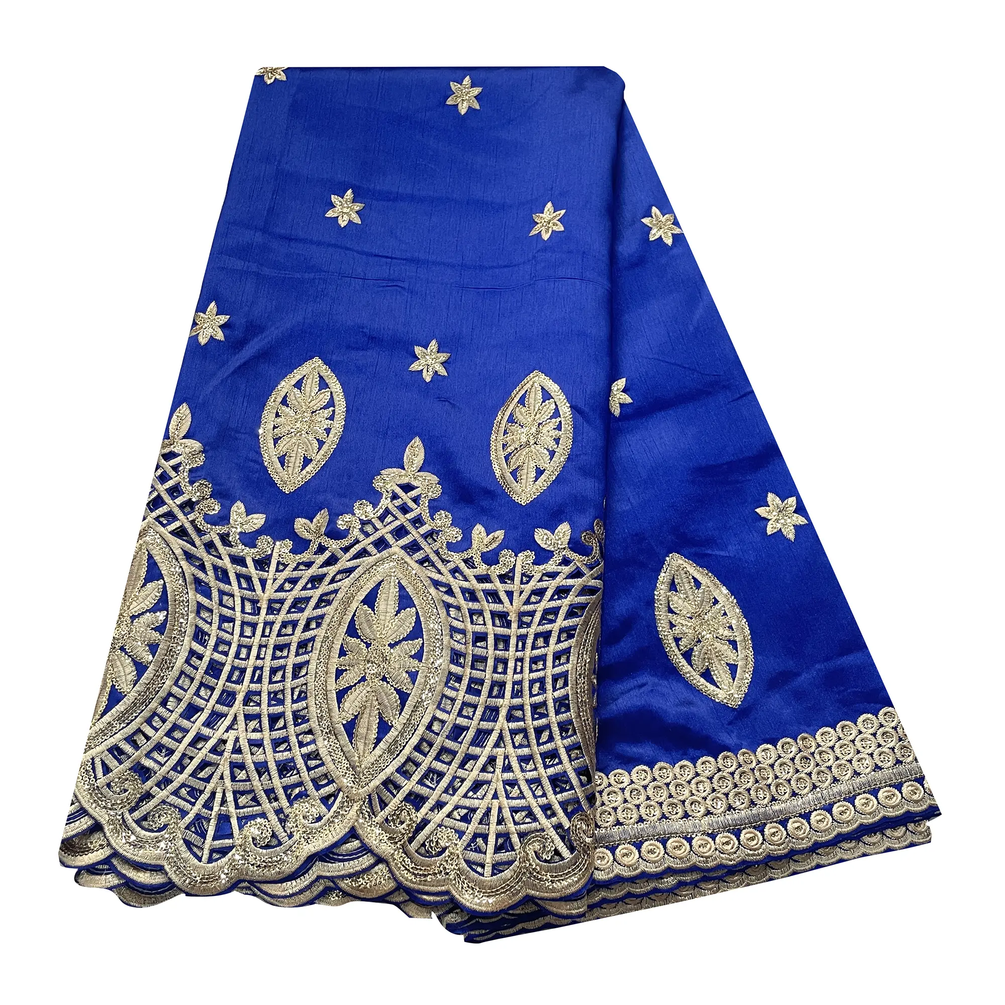 YQOINFKS Sequin Lace Embroidery Mesh George Lace Fabric African Lace Fabric Women Party Sewing Textile 2 Yards Blue