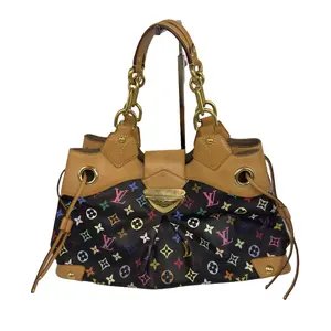 Pre-owned Louis Vuitton Vachetta leather Tote Bags LV Black Multicolor Monogram Ursula Tote Bag