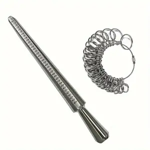 Ring Measuring Tool, 0-13mm Aluminum Ring Core Measuring Gauge, Ring Size Measuring Tool, Suitable for Women and Men Making Ring