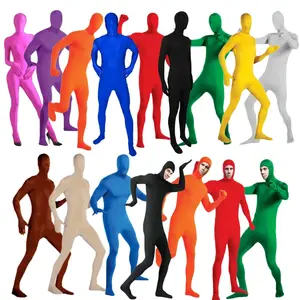 24 Zentai Invisible Jumpsuit Cosplay Costume Bodysuits Halloween Carnival Skin Tight Suit Spandex Stretch Disappearing Jumpsuit