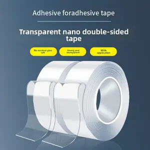 Nano Double Sided Tape Heavy Duty - 10ft Removable & Washable, Holds 2.2lb! Wall/Car/Home Mounting Strips, No Residue Clear Adhesive Double-Sided