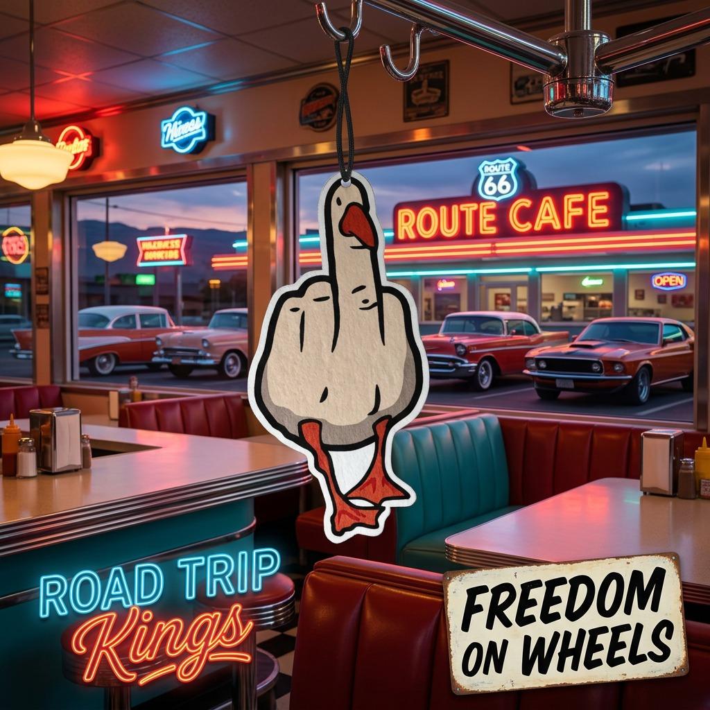 "No Chill" Duck Car Air Freshener Funny Middle Finger Decor Long Lasting French Vanilla Royal Ebony American Pride