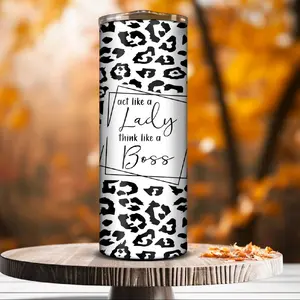 Act Like a Boss Think Like a Lady tumbler Drinkware Straw