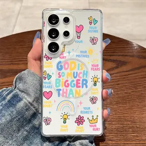 God's Colorful Declaration Beyond All Transparent Thickened Shockproof Hard Case with Samsung Galaxy S26 S25 S24 S23 S22 S21 S20 Fe Plus Ultra Edge S10E A57 A56 A55 A54 A37 A36 A35 A34 A26 A25 A24 A23 A17 A16 A15 A14 A07 A06 A05s Note20 Note10 Note9