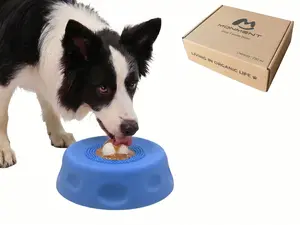 Monment Food Grade Silicone Dog Liquid Slow Feeder With Suction Cups, Dog licking Mat bowl With Interactive Rolling Ball, Capacity 250 ml, No Spill Dog Enrichment Bowl, Nutrition Feeding, boredom buster, Anxiety Relief, Anti Slip Dog Bowl