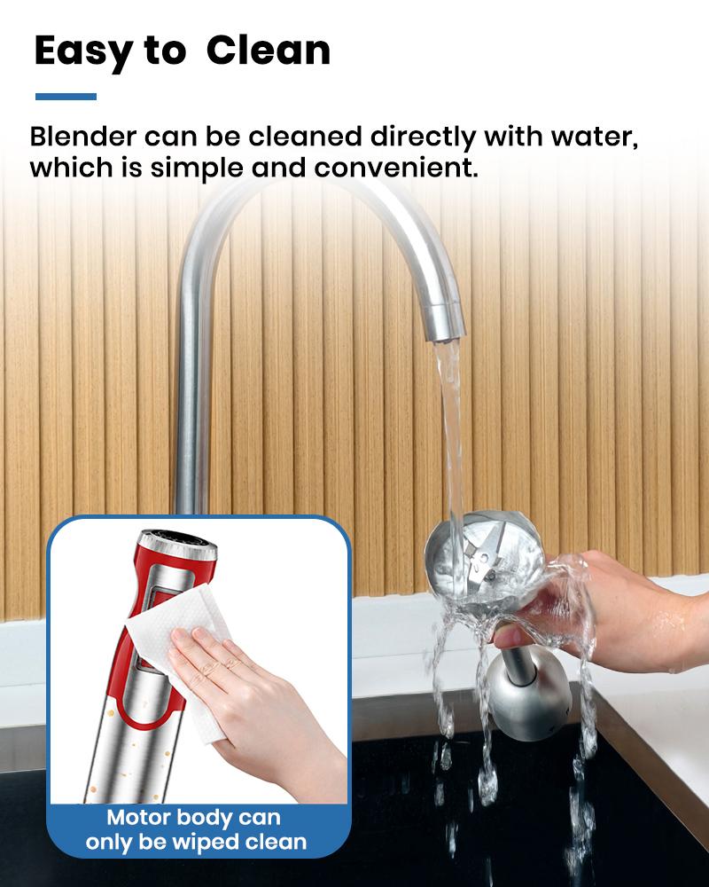 ODIFORGO Red 4-in-1 Immersion Hand Blender, 8-Speed Stick Blender with Whisk, Chopper, Beaker, Stainless Steel Blade for Smoothies, Soup, Everyday Mixing, Immersion Blender ODIFORGO Red 4-in-1 Immersion Hand Blender, 8-Speed Stick Blender with Whisk, Chopper, Beaker, Stainless Steel Blade for Smoothies, Soup, Everyday Mixing, Immersion Blender