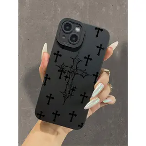 Cross-printed liquid silicone phone case, full-body protective shockproof and drop-resistant TPU soft rubber case, compatible with iPhone 17/16/15/14/13/12/11/X/XS/XSMAX/16E/12/13 MINI, a gift for friends, family, and yourself, Cover, Accessories