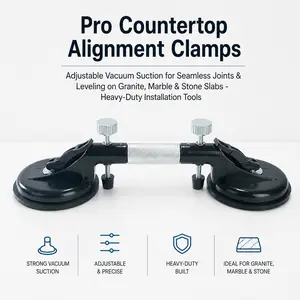 Laminate Floor Gap Repair Tool, Pro Countertop Alignment Clamps, Adjustable Granite Seam Setter with Vacuum Suction Cups, for Granite, Marble, Stone, Slab and Glass