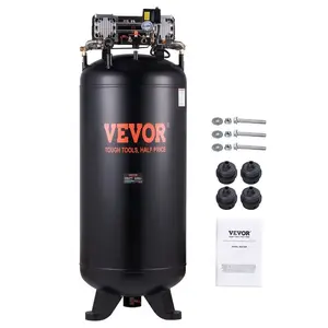 VEVOR 80 Gallon Air Compressor, 6.5HP 15.5SCFM90 PSI, 2-Stage 145PSI Oil Free Stationary Air Compressor Tank for Industrial Manufacturing, Construction Sites (3-Phase Power, 220V 60 Hz)