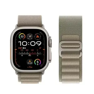 Alpine Strap for Apple Watch Bands 44mm 40mm 49mm 45mm 41mm 38mm 42mm Nylon Bracelet Iwatch Ultra 2 Series 9 3 4 5 6 7 8 SE Belt Wearable Grey