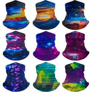 9 count Headwear  Gaiter for Women Balaclava Tube UV  Mask Headband Men Ski Cooling Warm Bandanas Wrap Pack