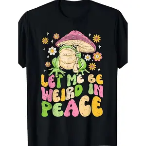 Embrace Your Uniqueness with Our Whimsical Frog and Mushroom Graphic T Shirt Featuring Cute Goblincore Design for Versatile All Season Casual Wear