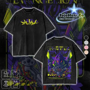 Vintage EVA Unit 01 Neon Genesis Evangelion Graphic T-shirt Hoodie Crewneck Sweatshirt Tank Top Oversized Streetwear 100% Premium Cotton Fabric Tee Unisex Double Printed Washed Top Gift For 90s Anime Manga Fan Menswear Apparel