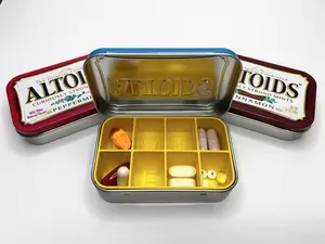 Altoids storage pill box for each day of the week, Altoids insert for pills & vitamins on-the-go, Vitamin storage, 7 days pills vitamins grid Monthly Portable dispenser pm pill travel pill Healthcare, Luggage Storage, Travel Storage, Travel Organization