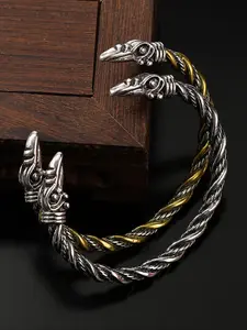 Vintage Viking Raven Head Buckle Adjustable Men's Open Cuff Bracelet Punk Party Hip Hop Nordic Viking Accessories Valentine's Day Father's Day Birthday Gift