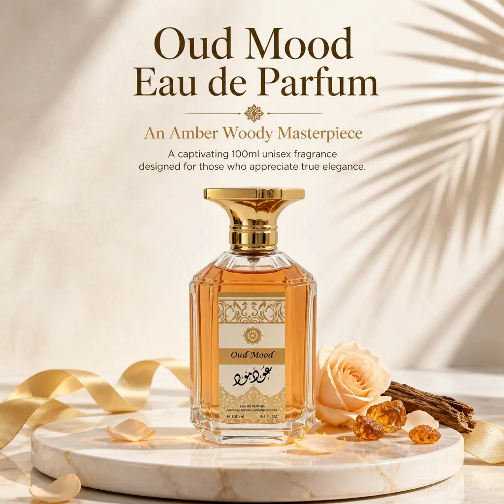 Amber Woody Oriental Eau de Parfum 100ml - Saffron, Caramel & Amber Fragrance, Long-Lasting Luxury Perfume with Fine Even Mist Spray for Daily, Formal Occasions