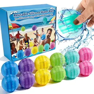 Reusable Water Balloons Set of 6, Quick Fill for Kids Aged 15+, Self-Sealing Reusable Water Bombs for Summer Parties, Pools, Outdoor, Beach