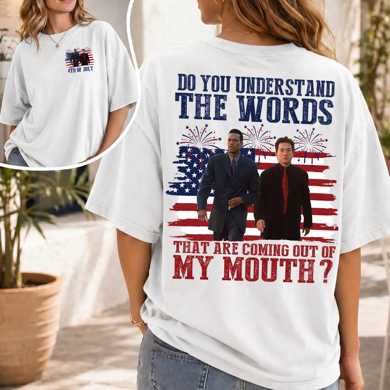 Vintage Rush Hour Movie Shirt, Jackie Chan and Chris Tucker Retro Tee, 4th Of July Shirt, 4th of July Funny Action Movie Shirt, Gift for Movie Lovers