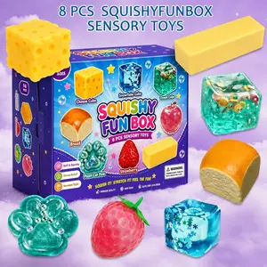 8Pcs Mystery Box Squishy Toys Set - Cute Malt Sugar Slow Rising Fidget Toys, Stress Relief Sensory Toys for Kids & Adults, Perfect Birthday Party Favors Gift