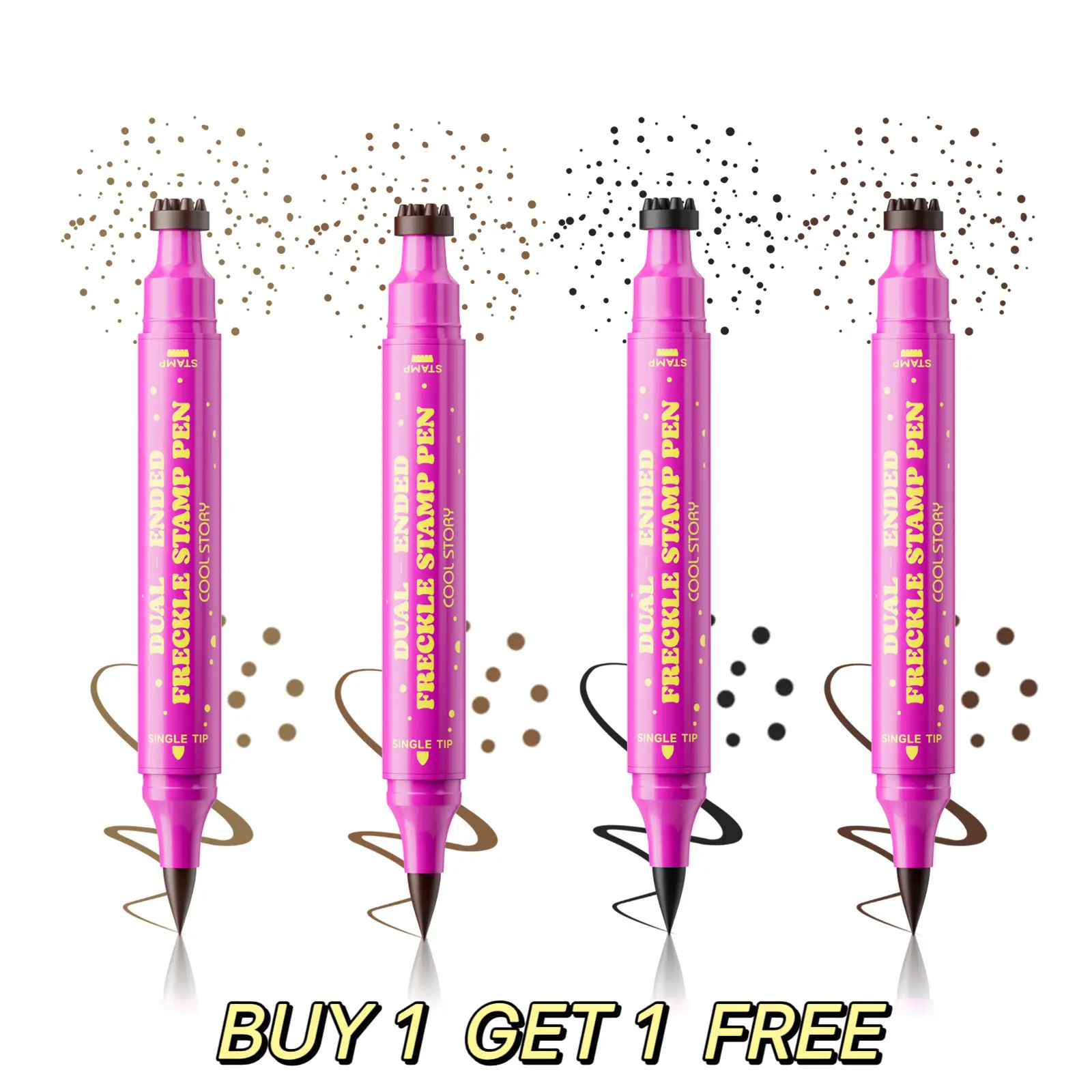 【BUY 1 GET 1 FREE】Waterproof Freckles Pen: Faux Freckle Stamp and Fine Tip Eyeliner for Realistic, Long-Lasting Freckles and Effortless Makeup, Perfect for Daily Wear and Cosplay