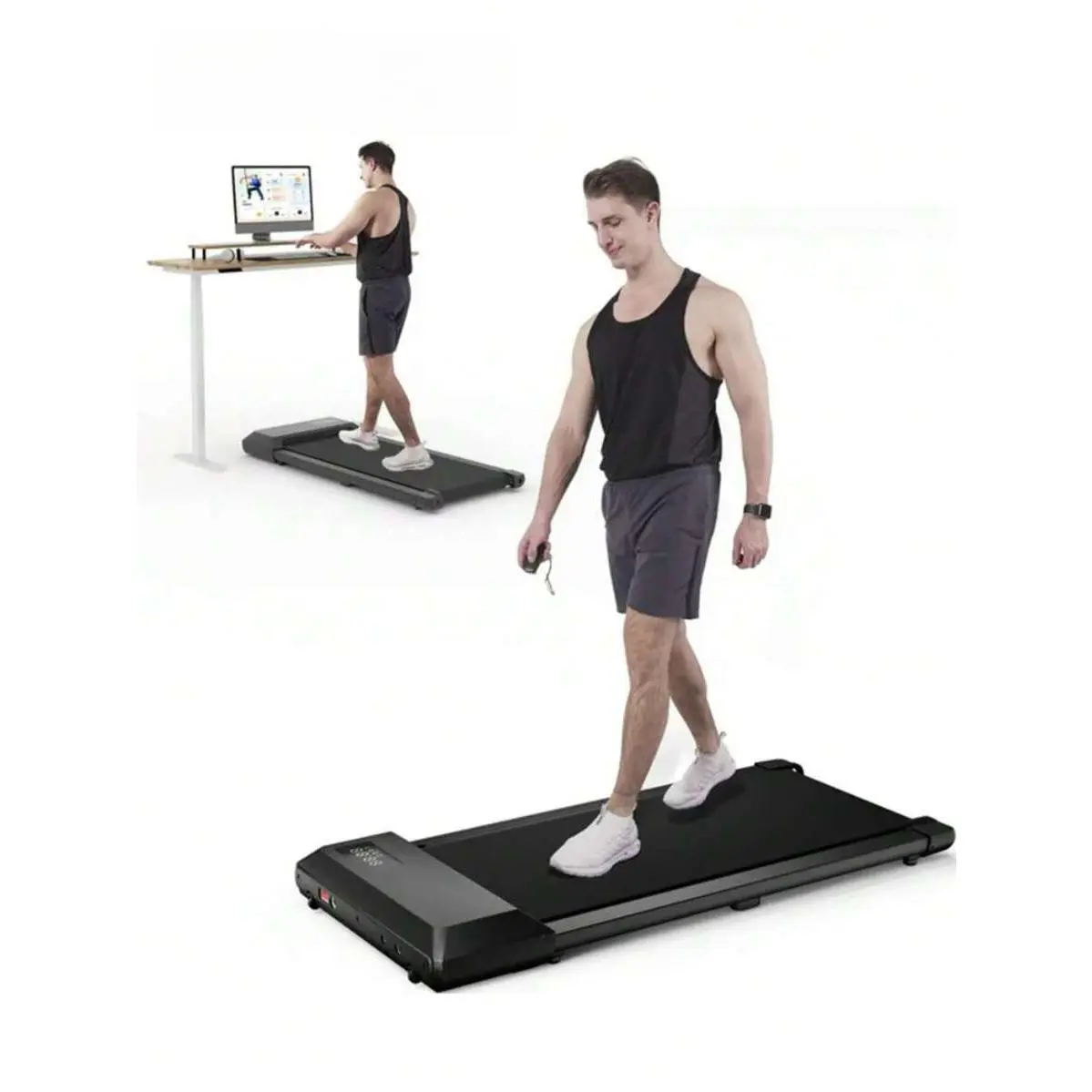 2.5HP 2-in-1 Treadmills - Home Gym Workout Equipment with 300lbs Capacity, LCD Screen, Remote Control, Adjustable Speed, Strong and Stable Performance, USB Type Plug (110-127V) for Home Use