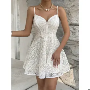 Lace Solid Firerie Cami Dress