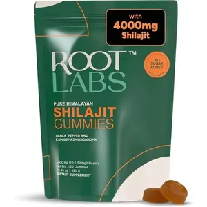Root Labs 4000 mg Pure Himalayan Shilajit Gummies I No Added Sugar I120 Pouch